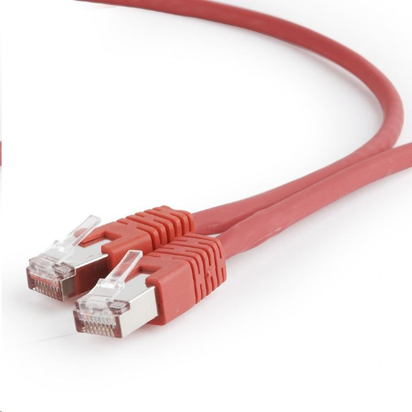Кабел S/FTP GEMBIRD Cat6a, LSZH, Мед, 3 м, Червен, AWG27, Двойно екраниран PP6A-LSZHCU-R-3M