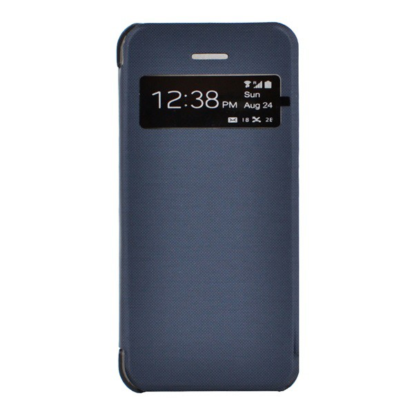 Tok álló, bőr hatású (FLIP, oldalra nyíló, hívószámkijelzés, és hívás felvételhez kivágás) SÖTÉTKÉK [Apple iPhone 5C] (5996457383726)