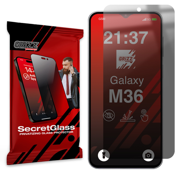 Matowe szkło prywatyzujące GrizzGlass SecretGlass do Samsung Galaxy M36