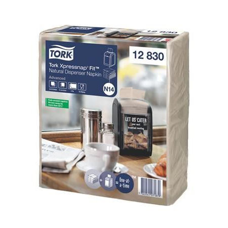 Tork Xpressnap Fit adagolós szalvéta N14 rendszer 2 rétegű, 21,3x16,5cm (720 db/csomag) natúr (12830) (T12830)