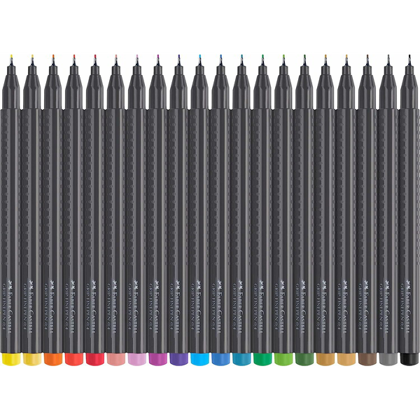 Faber-Castell Grip Fineliner Filctoll készlet - Vegyes színek (20 db / csomag)