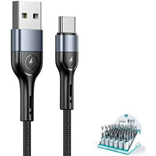 Kabel Usams USB - USB typ C 1 m černý