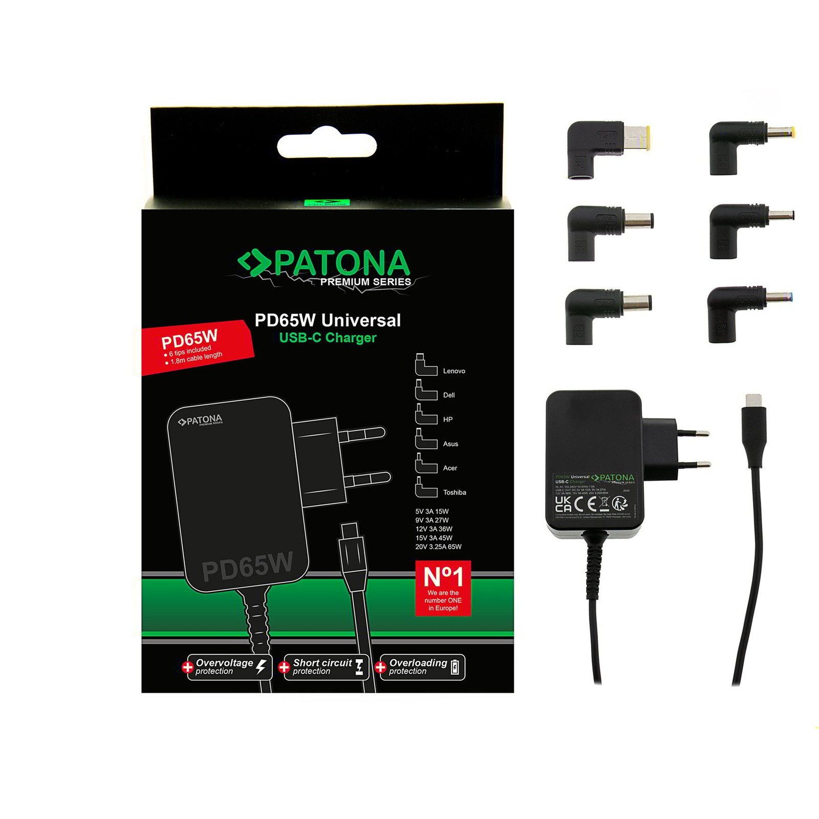 Patona PT2649 Univerzális Hálózati töltő (18,5-20V / 1,5A / 65W) (2649)