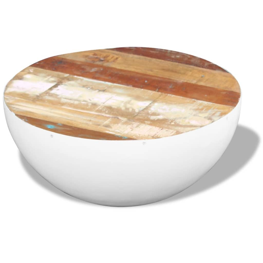 csésze alakú újrahasznosított fa dohányzóasztal 60 x 60 x 30 cm (243353)