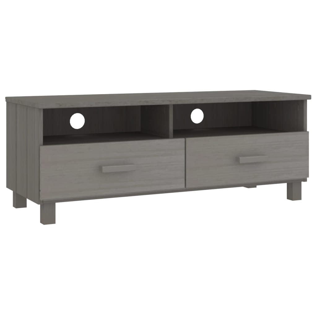 HAMAR világosszürke tömör fenyőfa TV-szekrény 106 x 40 x 40 cm (340471)