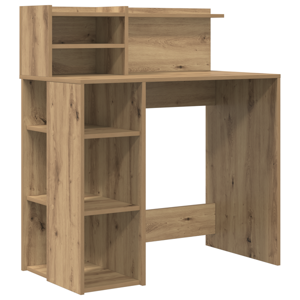 vidaXL Biurko z przechowywaniem Dąb Rzemieślniczy 90x48x101.5 cm Materiał drewnopochodny