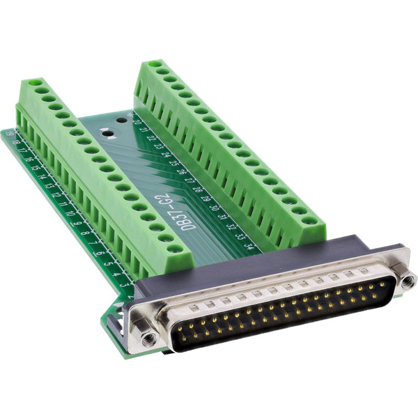 InLine 92502J cabluri conectoare Terminal block / D-Sub 37 Negru, Verde