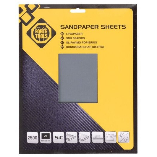 SAND PAPER MET NO2500 230X280 5PCS FT