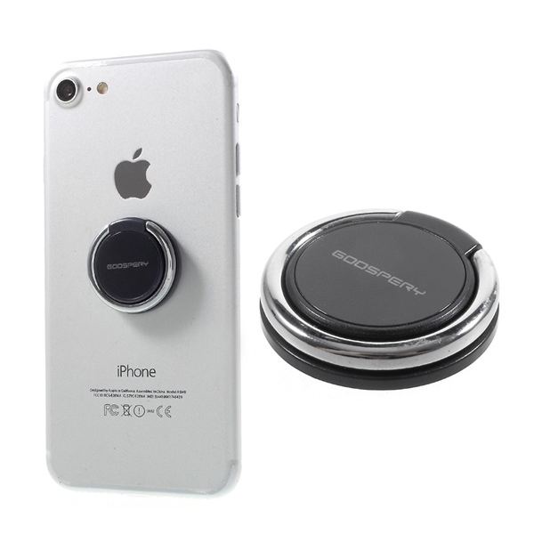 Mercury Ring telefontartó gyűrű - Fekete / Ezüst (GP-72223)