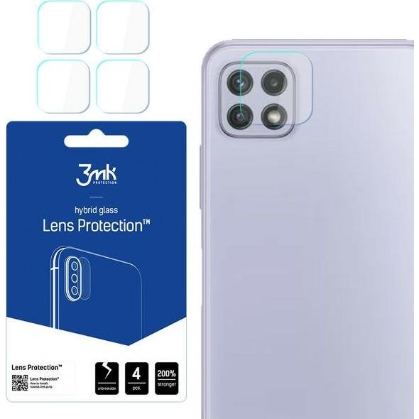 3MK Szkło hybrydowe na obiektyw aparatu 3MK Lens Protection Samsung Galaxy A22 4G [4 PACK]