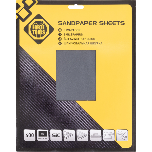 SAND PAPER MET NO400 230X280 5PCS FT