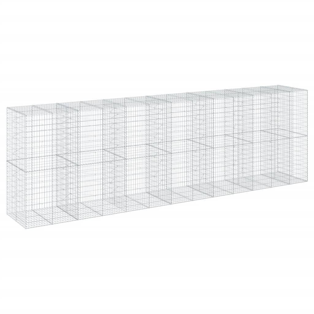 horganyzott vas gabion kosár fedéllel 650 x 100 x 200 cm (3295236)