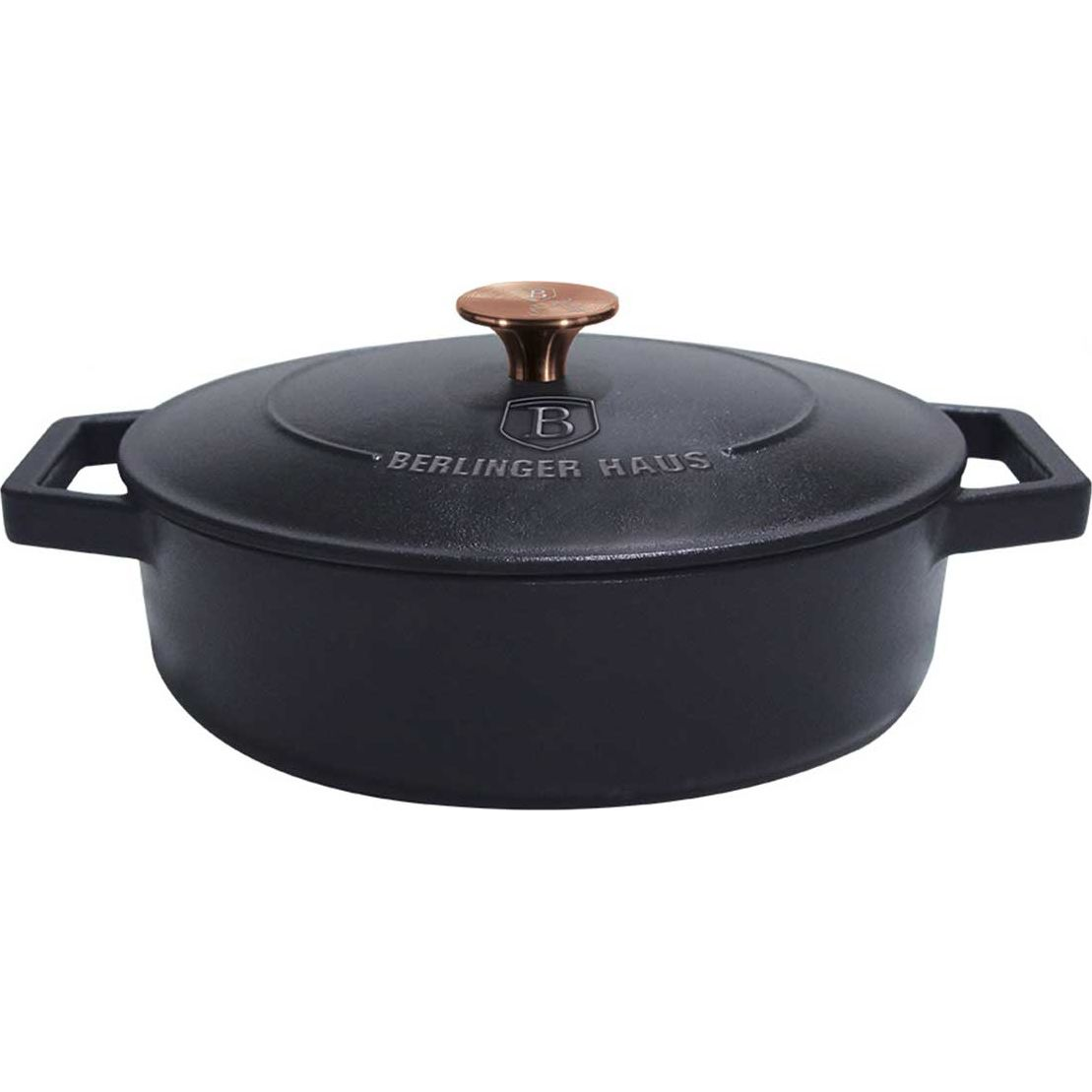 BerlingerHaus BH/6493 Black Rose Collection Lábas - Öntöttvas, Matt Fekete, Rose Gold (BH-6493 Kinghoff)