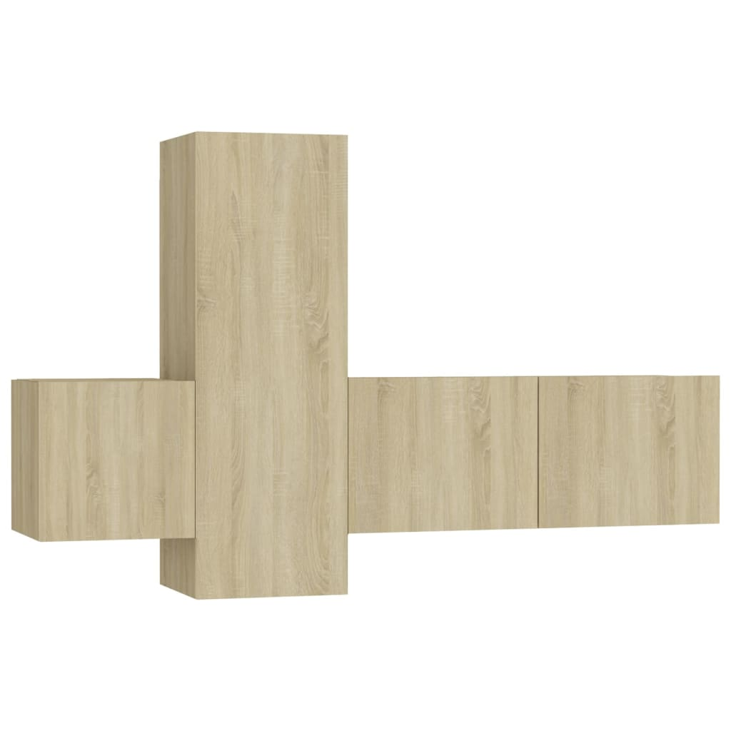 3 részes sonoma-tölgyszínű forgácslap TV-szekrényszett (3078969)