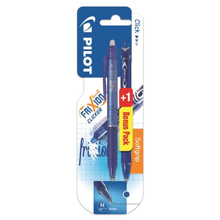 Pilot Frixion Clicker nyomógombos rollertoll törölhető - 0.25mm / Kék + Pilot Acroball nyomógombos golyóstoll - 0.25mm / Kék (2 db) (BLRT-FR5-L+BAB-15F-L-BT)