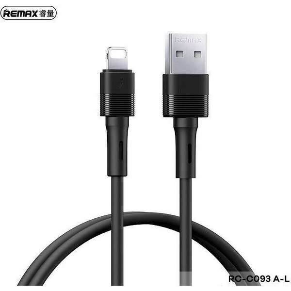 Remax LEYA adatkábel (USB - lightning, 2.4A, gyorstöltő, 100cm) FEKETE Apple IPAD mini / IPAD Air 2 / IPAD mini 4 (RC-C093 L-B)