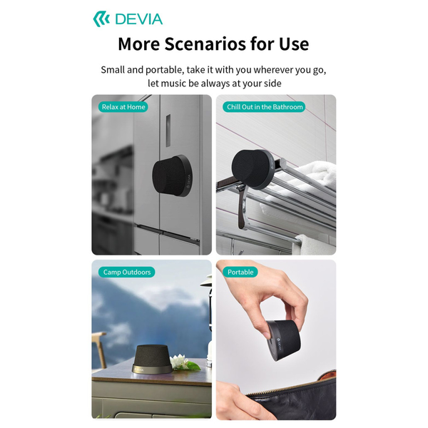 Devia Sound Lite3 vezeték nélküli mágneses bluetooth hangszóró - fekete