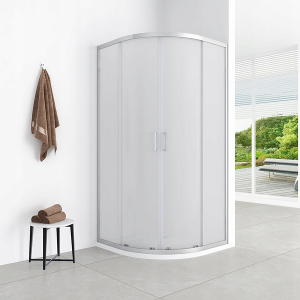 Aptel AQ.100-501106 / AQUAFORM / AZUL / Kabina półokrągła 90/185 CHROM, Szkło matowe FABRIC 5MM EASY CLEAN