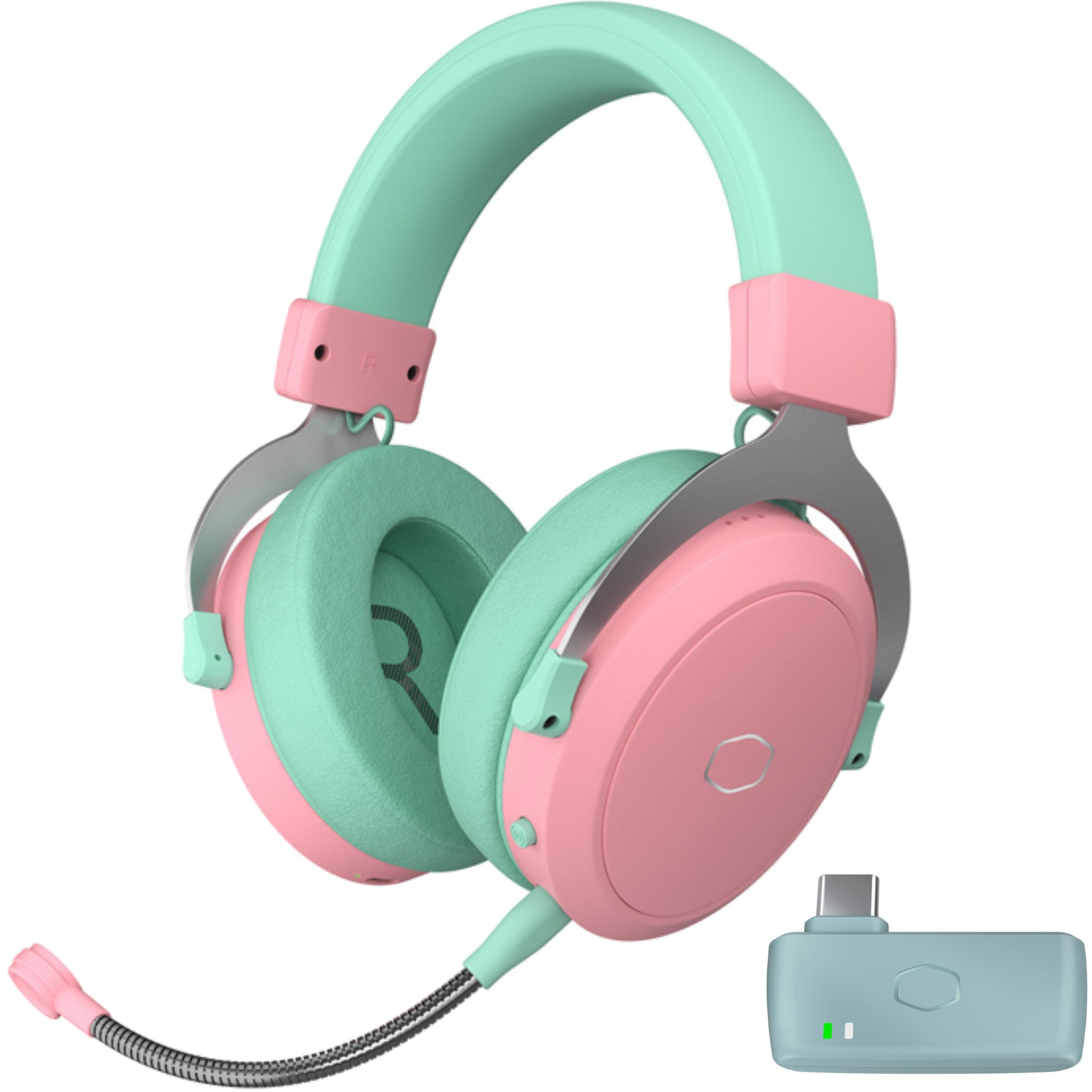COOLERMASTER CH351-MC gamer fejhallgató zöld-rózsaszín (CH-351-MC)