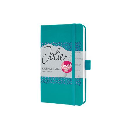 Sigel Naptár, A6, heti, 2025, kemény boritó,  "Jolie", csillogó türkiz (SIJ5214)
