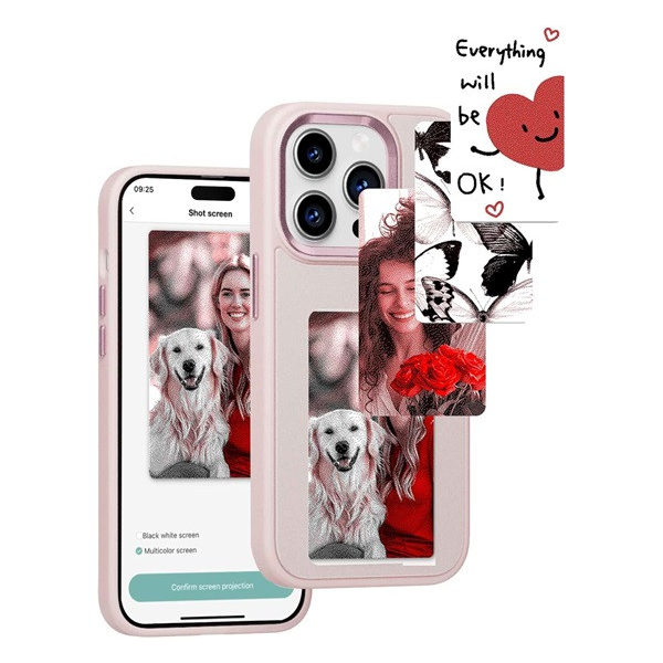 Utángyártott E-Ink okos telefontok, programozható NFC kijelzővel iPhone 14 Pro, rózsaszín (98086)