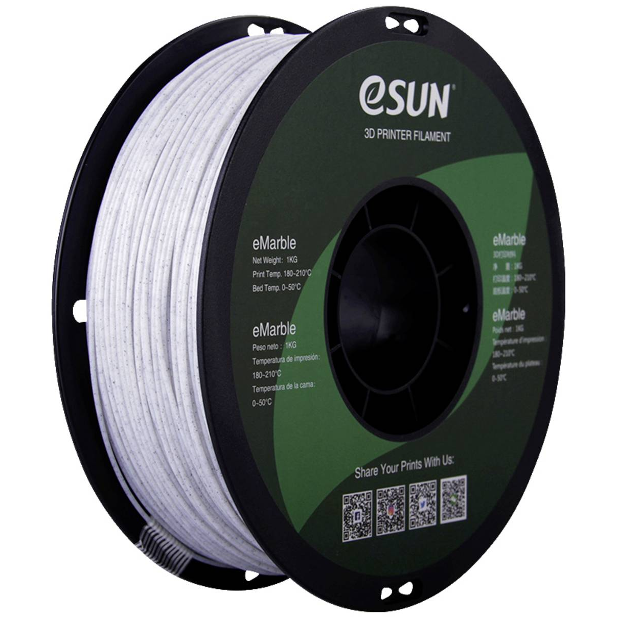 ESUN 3D nyomtatószál PLA Compound 1.75 mm 1 kg Márvány (eMarble) (eMarble)