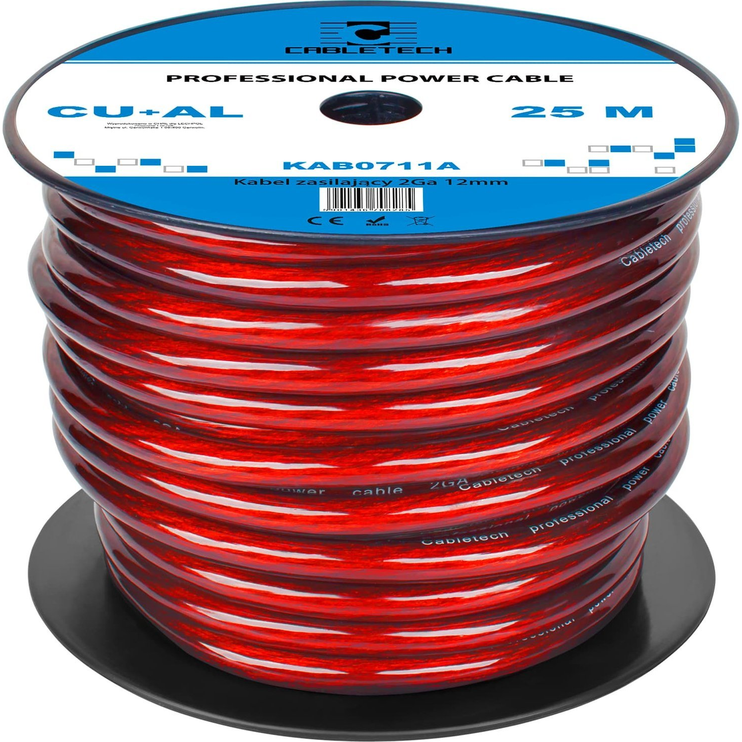 Cabletech Autó Kábel 2Ga Od12mm Cu+Al (LEC-KAB0711A)