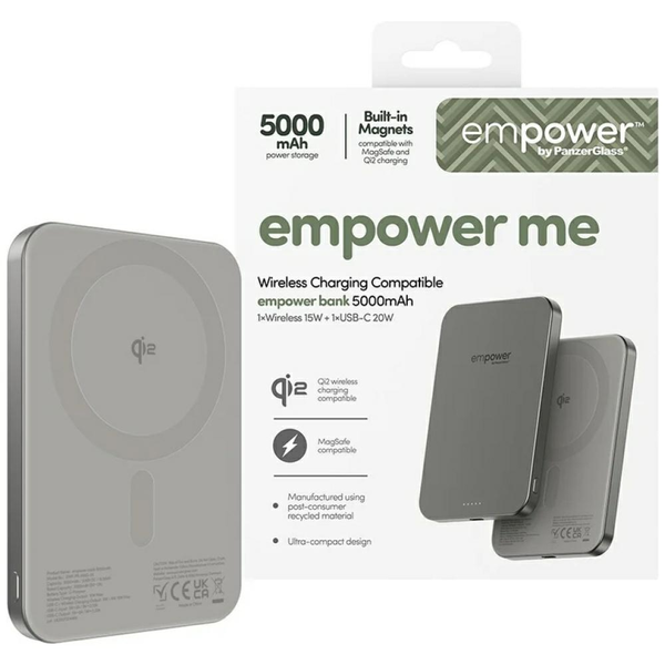 Baterie externă PanzerGlass Empower de 5000 mAh din titan