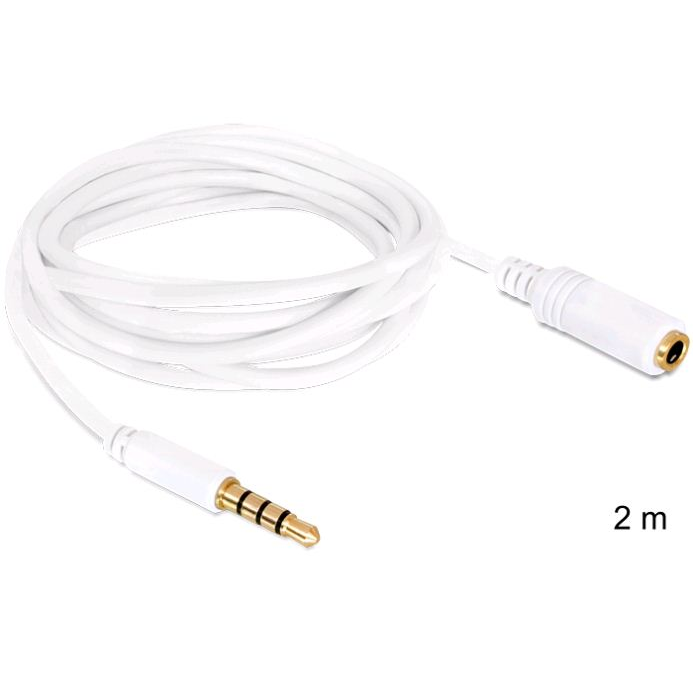 Delock DL84482 audio sztereo Jack 3.5 mm apa / anya IPhone 4 pin kábel 2 m (DL84482)