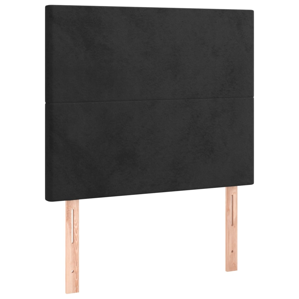 2 db fekete bársony fejtámla 80 x 5 x 78/88 cm (3116084)