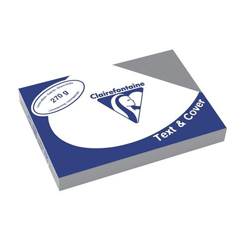 Clairefontaine Text and Cover Karton textilhatású A/4 270g szürke 100 ív/csomag (2728)