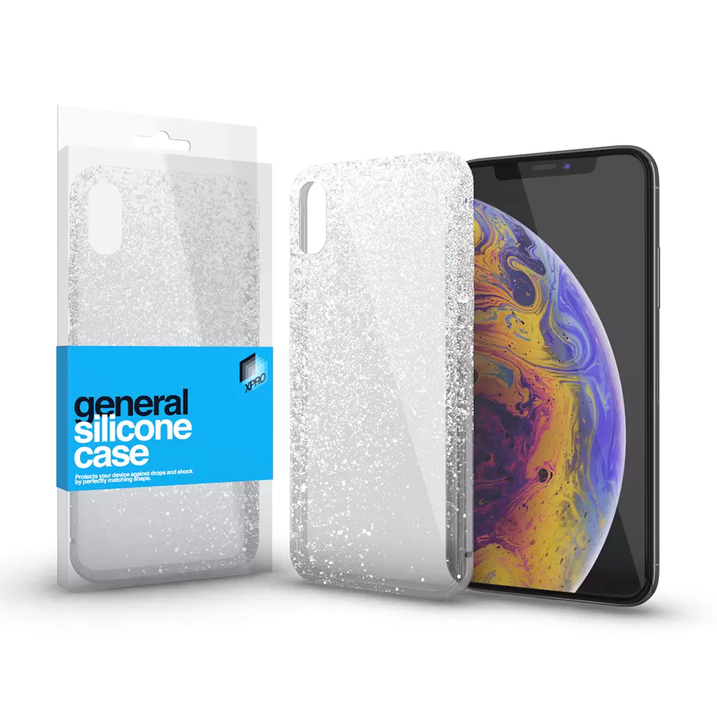 Xpro Samsung S21+ készülékhez szilikon tok Case ultra vékony csillámos átlátszó (xp122661)