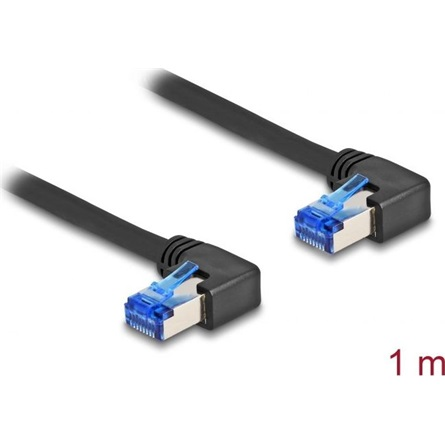 DELOCK RJ45 NWK Cat.6A S/FTP rechts gewinkelt 1 m schwarz