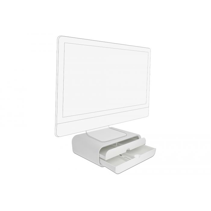 DeLock monitor állvány fiókkal fehér (18325) (delock18325)