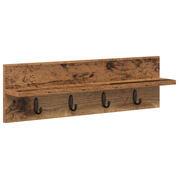 Fali Kabáthorog polcokkal Régi fa 60 x 10.5 x 18 cm Faanyag