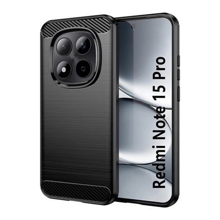 GIGAPACK Szilikon tok légpárnás sarokkal karbon mintás Xiaomi Redmi Note 15 Pro Plus 5G fekete GP-180653