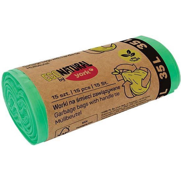 YORK Econatural szemeteszsák, 35 l, 10 db
