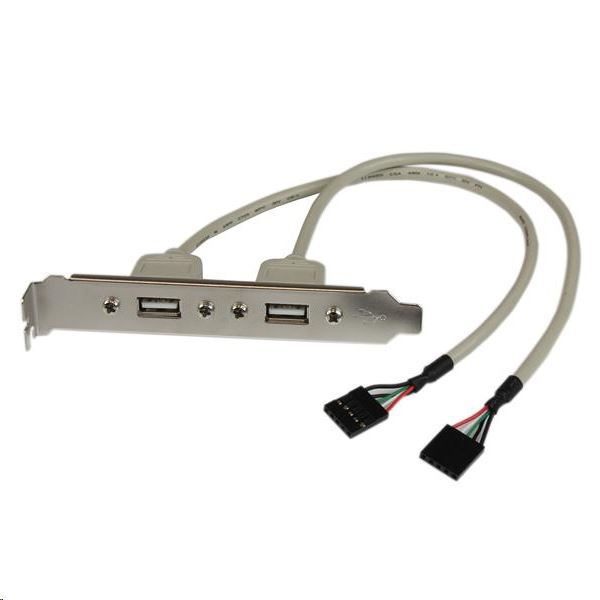 StarTech.com USBPLATE káblová redukcia 2 x IDC 2 x USB A Strieborná