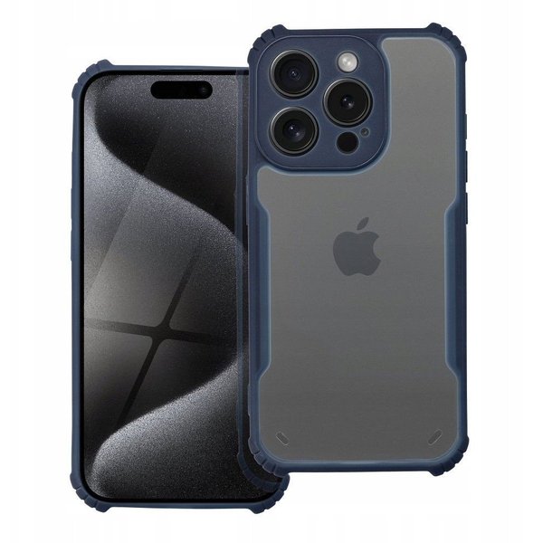 ZONE Anti-Drop szilikon-akril hátlaptok Apple iPhone 16 Pro Max átlátszó-sötétkék