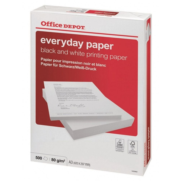 Office Depot Everyday A3 Nyomtatópapír (500 db/csomag)