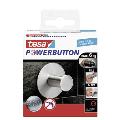 Háček Tesa Powerbutton nerez