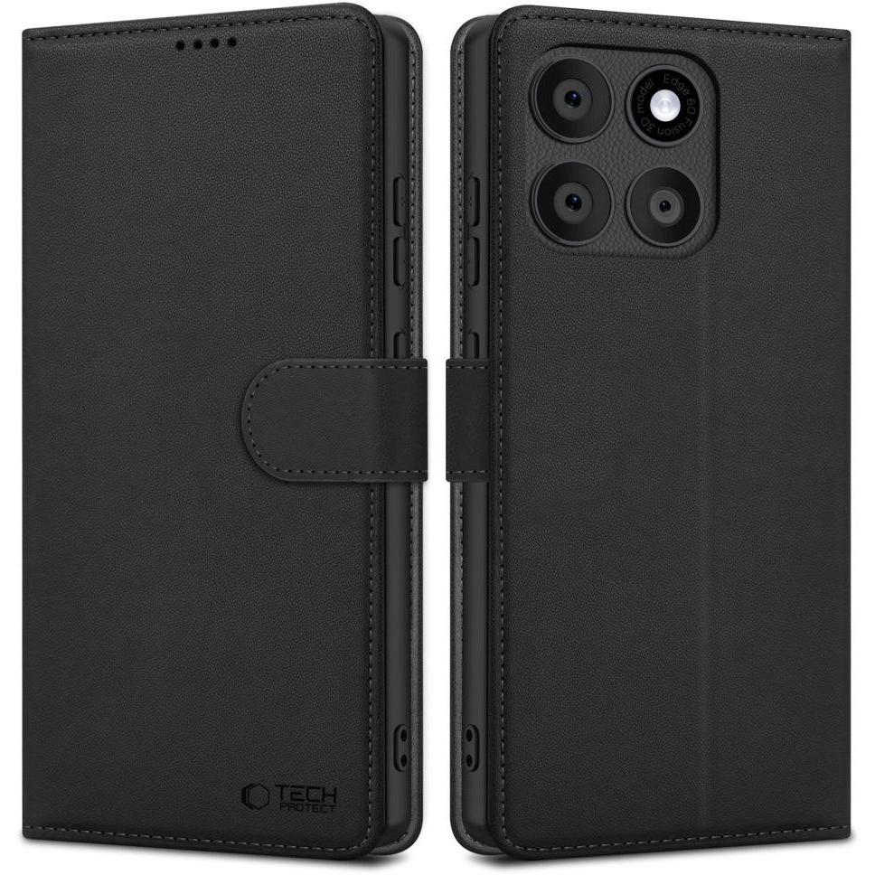 ZONE TP Wallett oldalra nyitható tok mágnes csattal Motorola Edge 60 Fusion fekete (5906302363834)
