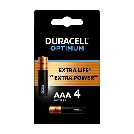Alkalické baterie Duracell Optimum AAA LR3 4ks