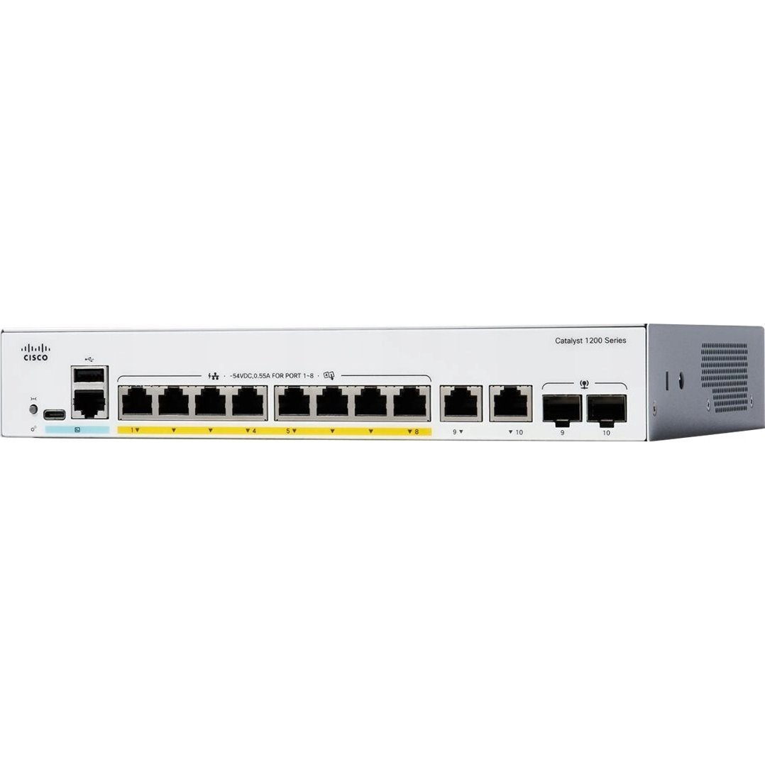 Cisco C1200-8FP-2G hálózati kapcsoló Vezérelt L2/L3 Gigabit Ethernet (10/100/1000) Fehér (C1200-8FP-2G)