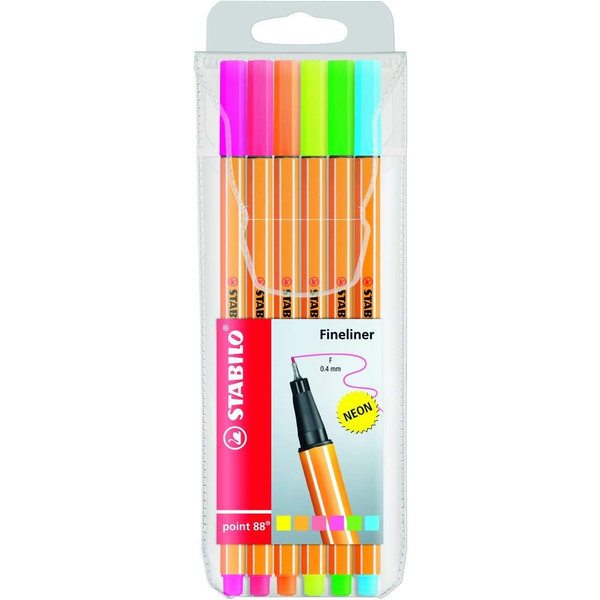 STABILO "Point 88" tűfilc készlet 0,4mm 6 neon szín  (TST8861 / 88/6-1)