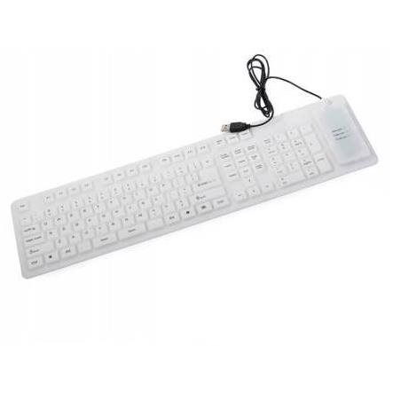 VERK 06180_B Rugalmas PC billentyűzet, szilikon, fehér (7002)