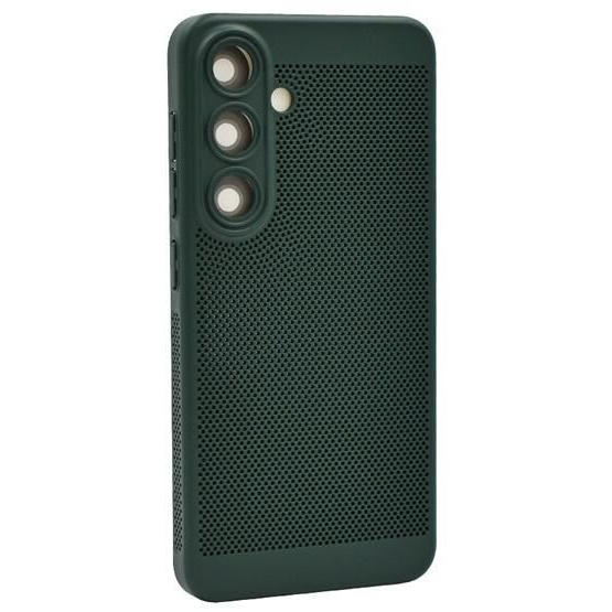 Gigapack Samsung Galaxy S24 Plus (SM-S926) légáteresztő, lyukacsos műanyag tok sötétzöld (GP-151561) (GP-151561)