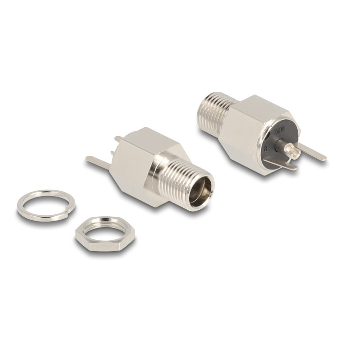 Delock DC csatlakozó anya 5,5 x 2,5 mm-es forrasztott foglalatfej verzióval - Hexagon 20 V / 9 A (90188) (90188)