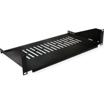 Polica 19" do RACK skríň 485 x 250 mm 2U max. 10 kg čierna