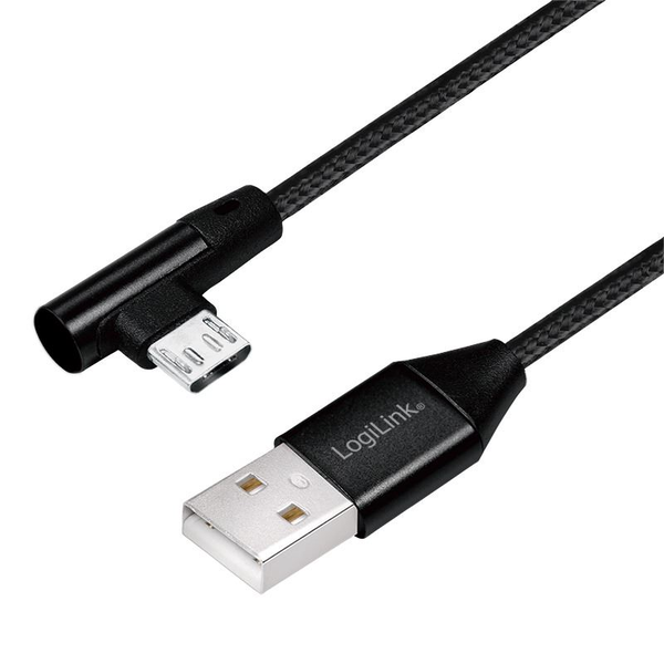 LogiLink USB-Stecker USB 2.0 zu USB-B (90° gewinkelt) 0,3m